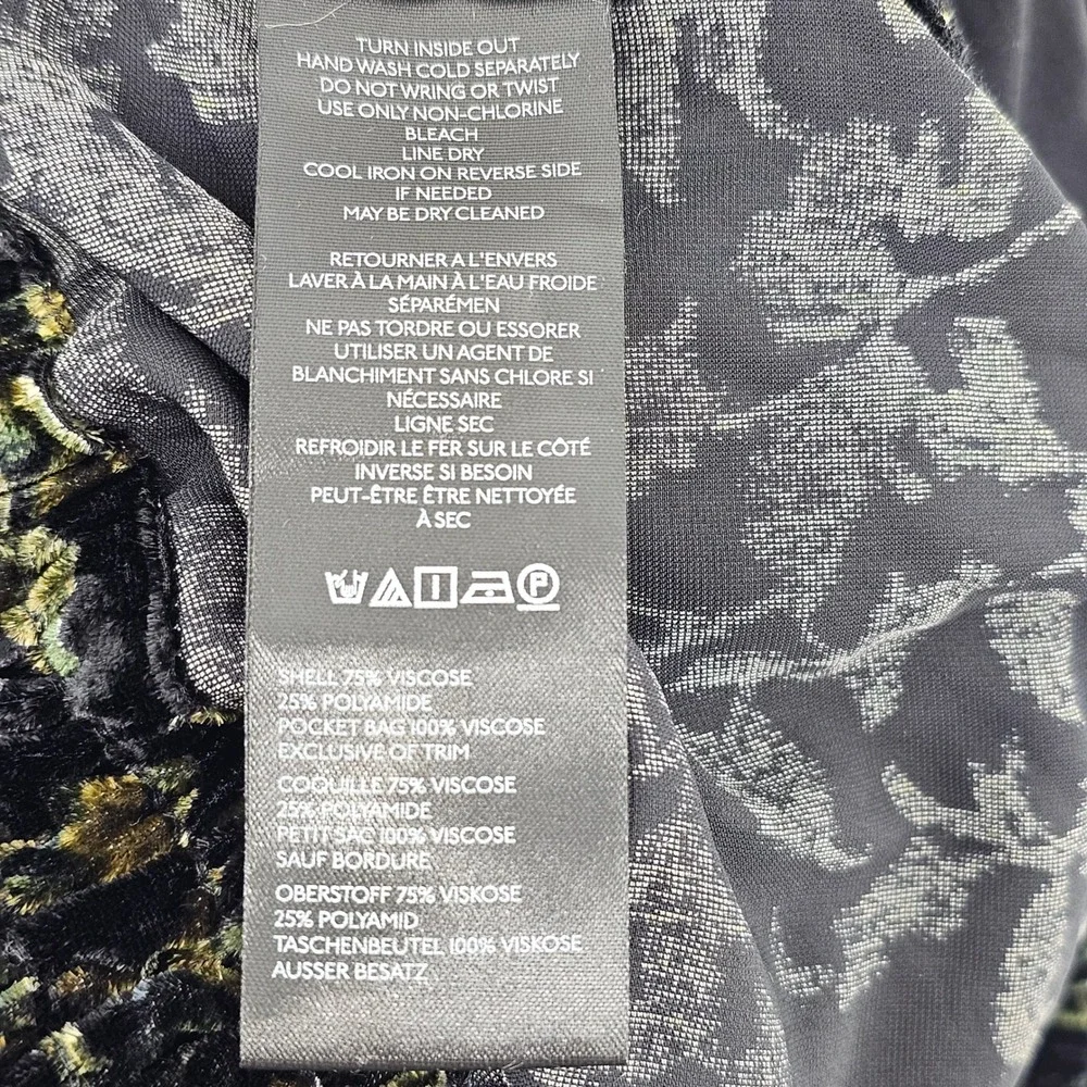 Anthropologie Somerset Velvet Pull-On Pants Wide Leg 1X Floral Velvet Elastic - Picture 5 of 6